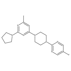 4-[4-(5-Fluoropyrimidin-2-yl)piperazin-1-yl]-6-methyl-2-(pyrrolidin-1-yl)pyrimidine Structure