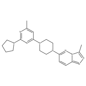 4-Methyl-6-(4-{3-methyl-[1,2,4]triazolo[4,3-b]pyridazin-6-yl}piperazin-1-yl)-2-(pyrrolidin-1-yl)pyrimidine结构式