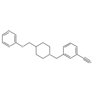 3-({4-[(Pyrazin-2-yloxy)methyl]piperidin-1-yl}methyl)benzonitrile Structure