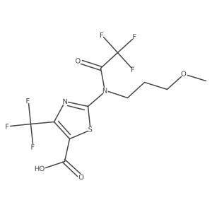 2-[2,2,2-trifluoro-N-(3-methoxypropyl)acetamido]-4-(trifluoromethyl)-1,3-thiazole-5-carboxylic acid Structure