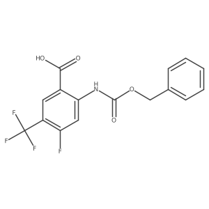 2-{[(Benzyloxy)carbonyl]amino}-4-fluoro-5-(trifluoromethyl)benzoic acid结构式
