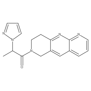 2-(1H-pyrazol-1-yl)-1-{6H,7H,8H,9H-pyrido[2,3-b]1,6-naphthyridin-7-yl}propan-1-one结构式