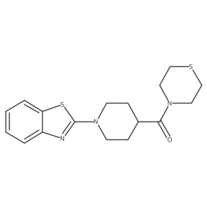 2-[4-(Thiomorpholine-4-carbonyl)piperidin-1-yl]-1,3-benzothiazole结构式
