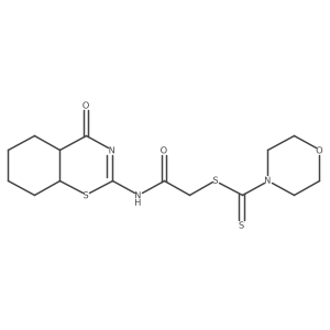 [2-Oxo-2-[(4-oxo-4a,5,6,7,8,8a-hexahydro-1,3-benzothiazin-2-yl)amino]ethyl] morpholine-4-carbodithioate结构式