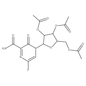 [3,4-Diacetyloxy-5-(3-carbamoyl-5-fluoro-2-oxopyrazin-1-yl)oxolan-2-yl]methyl acetate结构式