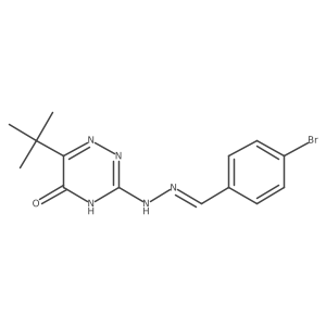(E)-3-(2-(4-bromobenzylidene)hydrazinyl)-6-(tert-butyl)-1,2,4-triazin-5(4H)-one结构式