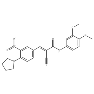 (Z)-2-Cyano-N-(3,4-dimethoxyphenyl)-3-(3-nitro-4-pyrrolidin-1-ylphenyl)prop-2-enamide结构式