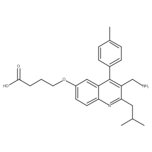 4-[[3-(Aminomethyl)-4-(4-methylphenyl)-2-(2-methylpropyl)-6-quinolinyl]oxy]butanoic acid结构式
