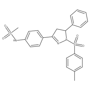N-[4-[3-phenyl-2-(p-tolylsulfonyl)-3,4-dihydropyrazol-5-yl]phenyl]methanesulfonamide Structure