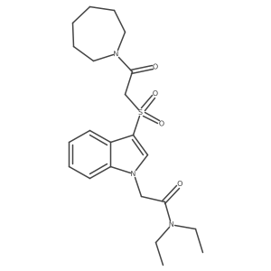 2-(3-((2-(azepan-1-yl)-2-oxoethyl)sulfonyl)-1H-indol-1-yl)-N,N-diethylacetamide结构式