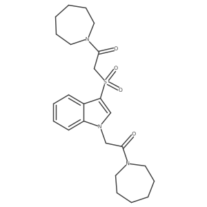 1-(azepan-1-yl)-2-((1-(2-(azepan-1-yl)-2-oxoethyl)-1H-indol-3-yl)sulfonyl)ethanone结构式