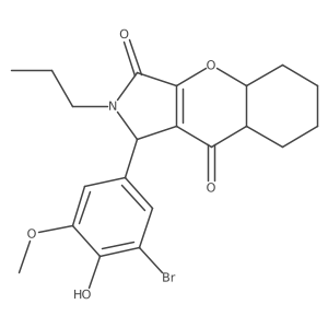 1-(3-bromo-4-hydroxy-5-methoxyphenyl)-2-propyl-4a,5,6,7,8,8a-hexahydro-1H-chromeno[2,3-c]pyrrole-3,9-dione Structure