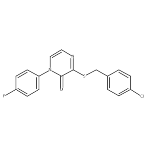 3-{[(4-Chlorophenyl)methyl]sulfanyl}-1-(4-fluorophenyl)-1,2-dihydropyrazin-2-one结构式