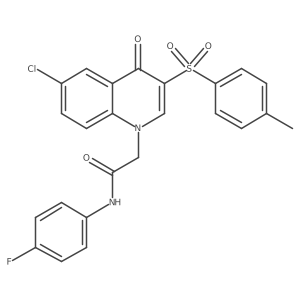 2-(6-chloro-4-oxo-3-tosylquinolin-1(4H)-yl)-N-(4-fluorophenyl)acetamide结构式