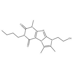 3-butyl-8-(2-hydroxyethyl)-1,6,7-trimethyl-1H-imidazo[2,1-f]purine-2,4(3H,8H)-dione结构式