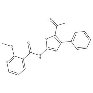 N-(5-acetyl-4-phenyl-1,3-thiazol-2-yl)-2-methylsulfanylpyridine-3-carboxamide Structure