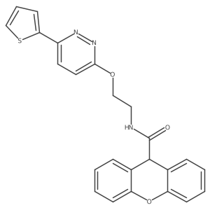 N-(2-((6-(thiophen-2-yl)pyridazin-3-yl)oxy)ethyl)-9H-xanthene-9-carboxamide结构式