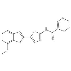 N-(5-(7-methoxybenzofuran-2-yl)-1,3,4-oxadiazol-2-yl)-5,6-dihydro-1,4-dioxine-2-carboxamide Structure