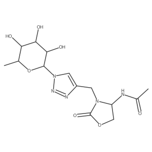 Acetamide,n-[3-[[1-(6-deoxy-a-l-mannopyranosyl)-1h-1,2,3-triazol-4-yl]methyl]-2-oxo-4-oxazolidinyl]-结构式