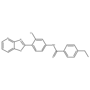 N-(3-chloro-4-[1,3]oxazolo[4,5-b]pyridin-2-ylphenyl)-4-ethylbenzamide结构式