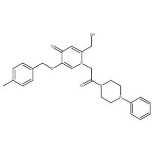 2-(hydroxymethyl)-5-((4-methylbenzyl)oxy)-1-(2-oxo-2-(4-phenylpiperazin-1-yl)ethyl)pyridin-4(1H)-one结构式
