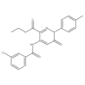 Ethyl 4-(3-chlorobenzamido)-6-oxo-1-(p-tolyl)-1,6-dihydropyridazine-3-carboxylate Structure