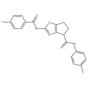 2-(4-fluorobenzamido)-N-(4-fluorophenyl)-5,6-dihydro-4H-cyclopenta[d]thiazole-4-carboxamide Structure