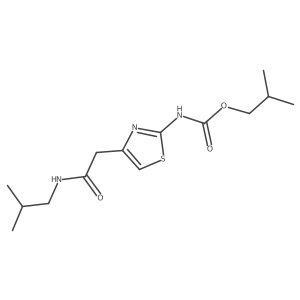 Isobutyl (4-(2-(isobutylamino)-2-oxoethyl)thiazol-2-yl)carbamate结构式
