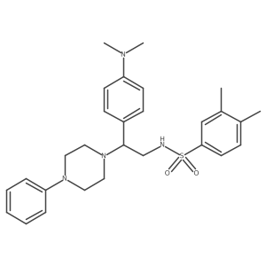 N-(2-(4-(dimethylamino)phenyl)-2-(4-phenylpiperazin-1-yl)ethyl)-3,4-dimethylbenzenesulfonamide结构式