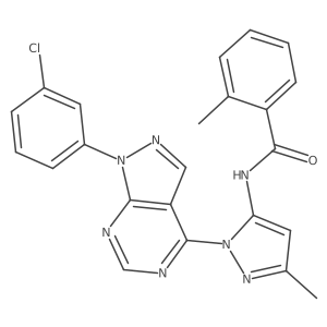 N-{1-[1-(3-chlorophenyl)-1H-pyrazolo[3,4-d]pyrimidin-4-yl]-3-methyl-1H-pyrazol-5-yl}-2-methylbenzamide Structure