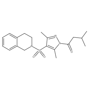 2-{[3,5-dimethyl-1-(3-methylbutanoyl)-1H-pyrazol-4-yl]sulfonyl}-1,2,3,4-tetrahydroisoquinoline Structure
