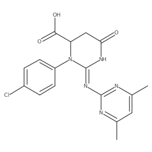 3-(4-Chlorophenyl)-2-[(4,6-dimethylpyrimidin-2-yl)amino]-6-oxo-3,4,5,6-tetrahydropyrimidine-4-carboxylic acid Structure
