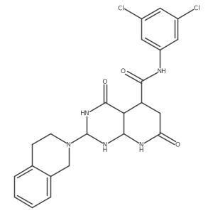 N-(3,5-dichlorophenyl)-2-(3,4-dihydro-1H-isoquinolin-2-yl)-4,7-dioxo-1,2,3,4a,5,6,8,8a-octahydropyrido[2,3-d]pyrimidine-5-carboxamide Structure