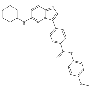 N-(4-methoxyphenyl)-4-(6-(tetrahydro-2H-pyran-4-ylamino)imidazo[1,2-b]pyridazin-3-yl)benzamide结构式