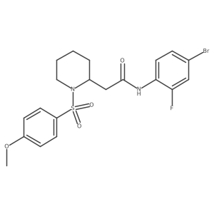 N-(4-bromo-2-fluorophenyl)-2-(1-((4-methoxyphenyl)sulfonyl)piperidin-2-yl)acetamide结构式
