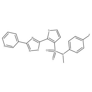 N-(4-fluorophenyl)-N-methyl-2-[3-(pyridin-3-yl)-1,2,4-oxadiazol-5-yl]thiophene-3-sulfonamide结构式