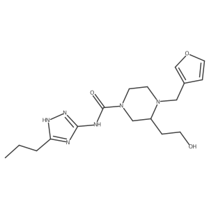 4-(3-furylmethyl)-3-(2-hydroxyethyl)-N-(5-propyl-4H-1,2,4-triazol-3-yl)piperazine-1-carboxamide Structure