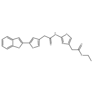 Ethyl 2-(2-(2-(5-(benzofuran-2-yl)isoxazol-3-yl)acetamido)thiazol-4-yl)acetate Structure
