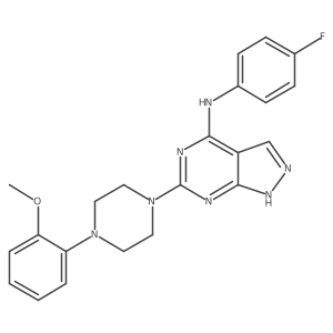 N-(4-fluorophenyl)-6-[4-(2-methoxyphenyl)piperazin-1-yl]-1H-pyrazolo[3,4-d]pyrimidin-4-amine Structure