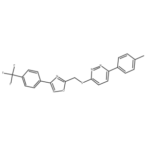 3-(4-Methylphenyl)-6-[({3-[4-(trifluoromethyl)phenyl]-1,2,4-oxadiazol-5-yl}methyl)sulfanyl]pyridazine结构式