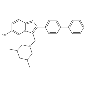 2-[1,1a(2)-Biphenyl]-4-yl-3-[(3,5-dimethyl-1-piperidinyl)methyl]imidazo[1,2-a]pyridin-6-amine Structure