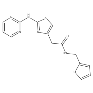 N-(furan-2-ylmethyl)-2-(2-(pyrimidin-2-ylamino)thiazol-4-yl)acetamide Structure