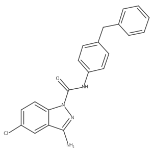 3-amino-N-(4-benzylphenyl)-5-chloro-1H-indazole-1-carboxamide Structure
