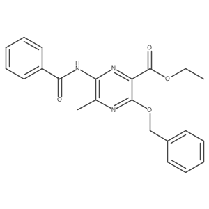 Ethyl 6-benzamido-3-(benzyloxy)-5-methylpyrazine-2-carboxylate Structure