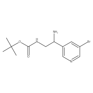 tert-butyl N-[2-amino-2-(5-bromopyridin-3-yl)ethyl]carbamate Structure
