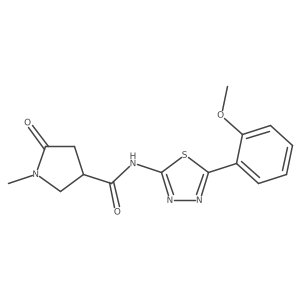 N-[(2Z)-5-(2-methoxyphenyl)-1,3,4-thiadiazol-2(3H)-ylidene]-1-methyl-5-oxopyrrolidine-3-carboxamide Structure