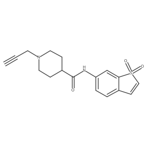 N-(1,1-dioxo-1lambda6-benzothiophen-6-yl)-1-(prop-2-yn-1-yl)piperidine-4-carboxamide结构式