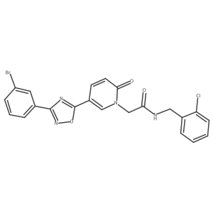 2-(5-(3-(3-bromophenyl)-1,2,4-oxadiazol-5-yl)-2-oxopyridin-1(2H)-yl)-N-(2-chlorobenzyl)acetamide Structure