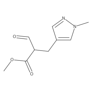 Methyl 2-formyl-3-(1-methyl-1H-pyrazol-4-yl)propanoate结构式