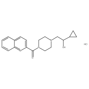 (4-(2-Cyclopropyl-2-hydroxyethyl)piperazin-1-yl)(quinolin-2-yl)methanone hydrochloride结构式